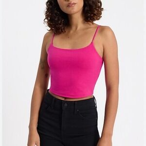 Express Body Contour Hot Pink Compression Cropped Cami Tank Top XL New